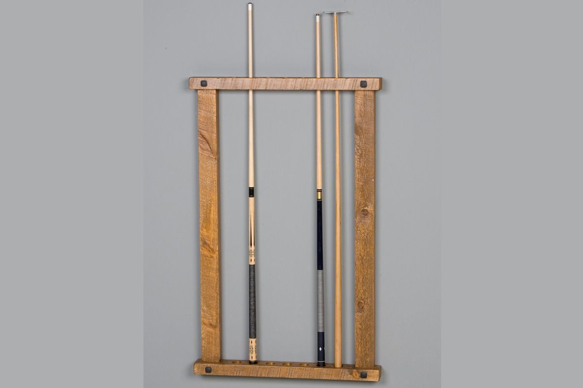 Viking Log Barnwood Wall Framed Cue Rack — Honey Pine Finish
