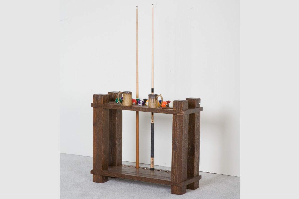 Viking Log Barnwood Floor Cue Rack Honey Pine