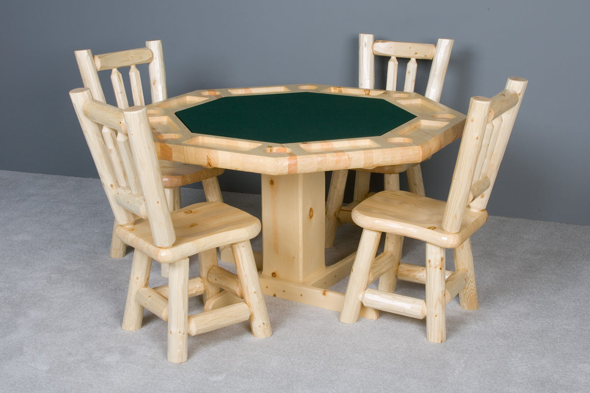 Viking Log Ponderosa Pine Poker Table With Reversible Top in Honey Pine