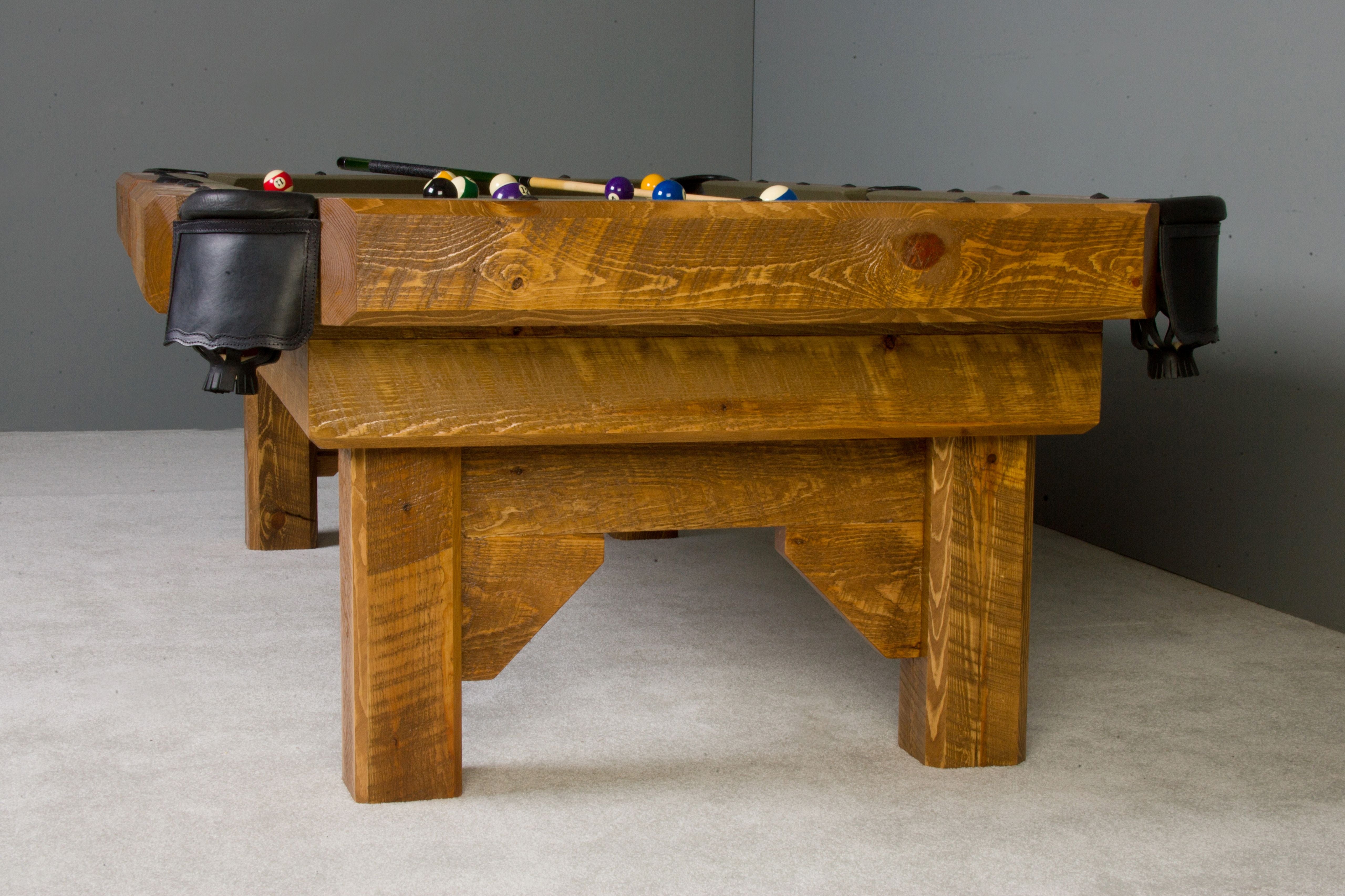 Viking Log Barnwood Timber Lodge Billiard Table