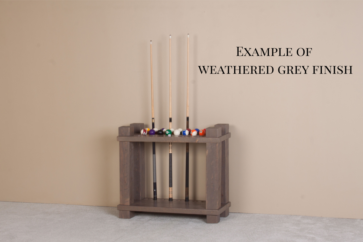 Viking Log Barnwood Corner Cue Rack Weathered Grey Finish