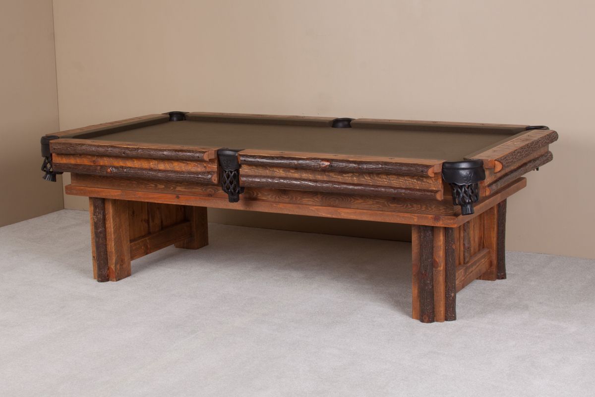 Viking Log Sawtooth Hickory Billiard Table