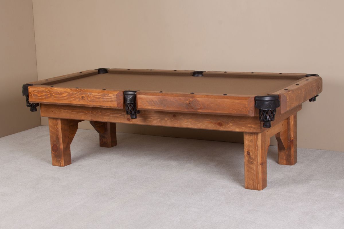 Viking Log Barnwood Timber Lodge Billiard Table